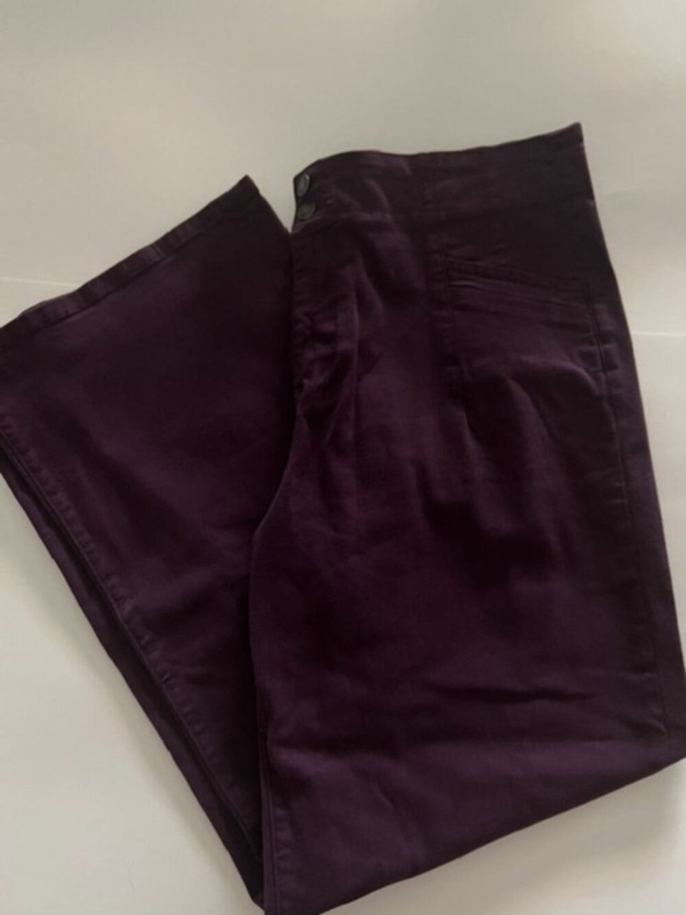 Mica Denim Super High Wide Leg Pants Plum Purple MDP-W506PL Women's 18W NWOT - Picture 3 of 4